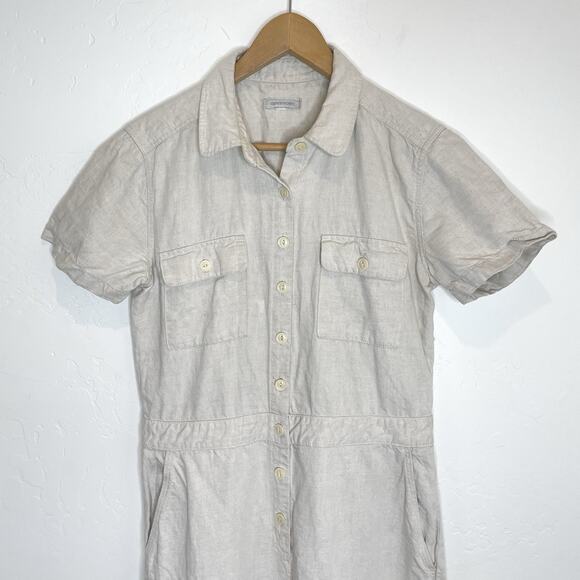 Outerknown S.E.A. Linen Suit Womens Small Ivory Utility Workwear Jumpsuit - Picture 3 of 10